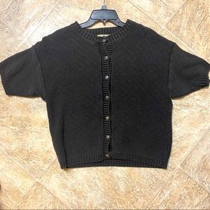 Vintage Knit Black Button Up T-Shirt L.L. Bean